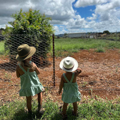Gots certified organic cotton, ethical and sustainable fashion for babies and toddler, ocean green, reef-friendly fashion, Australian small business, corduroy for babies, baby toddler corduroy dress, retro dress, button dress with pockets